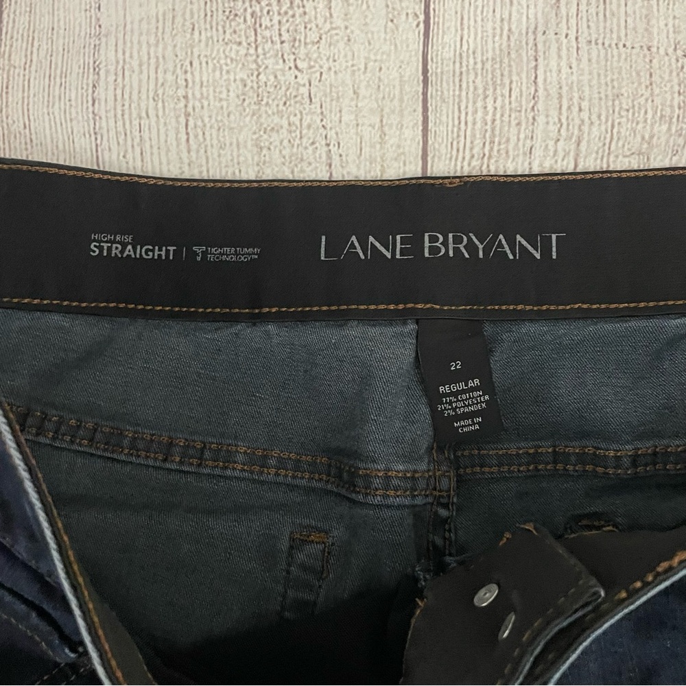 LANE BRYANT Women’s High Rise Straight Leg Jeans Tighter Tummy Fit Sz 22 Regular - Picture 7 of 12